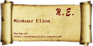 Minkusz Elina névjegykártya